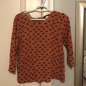 Mid sleeve horse patterned blouse